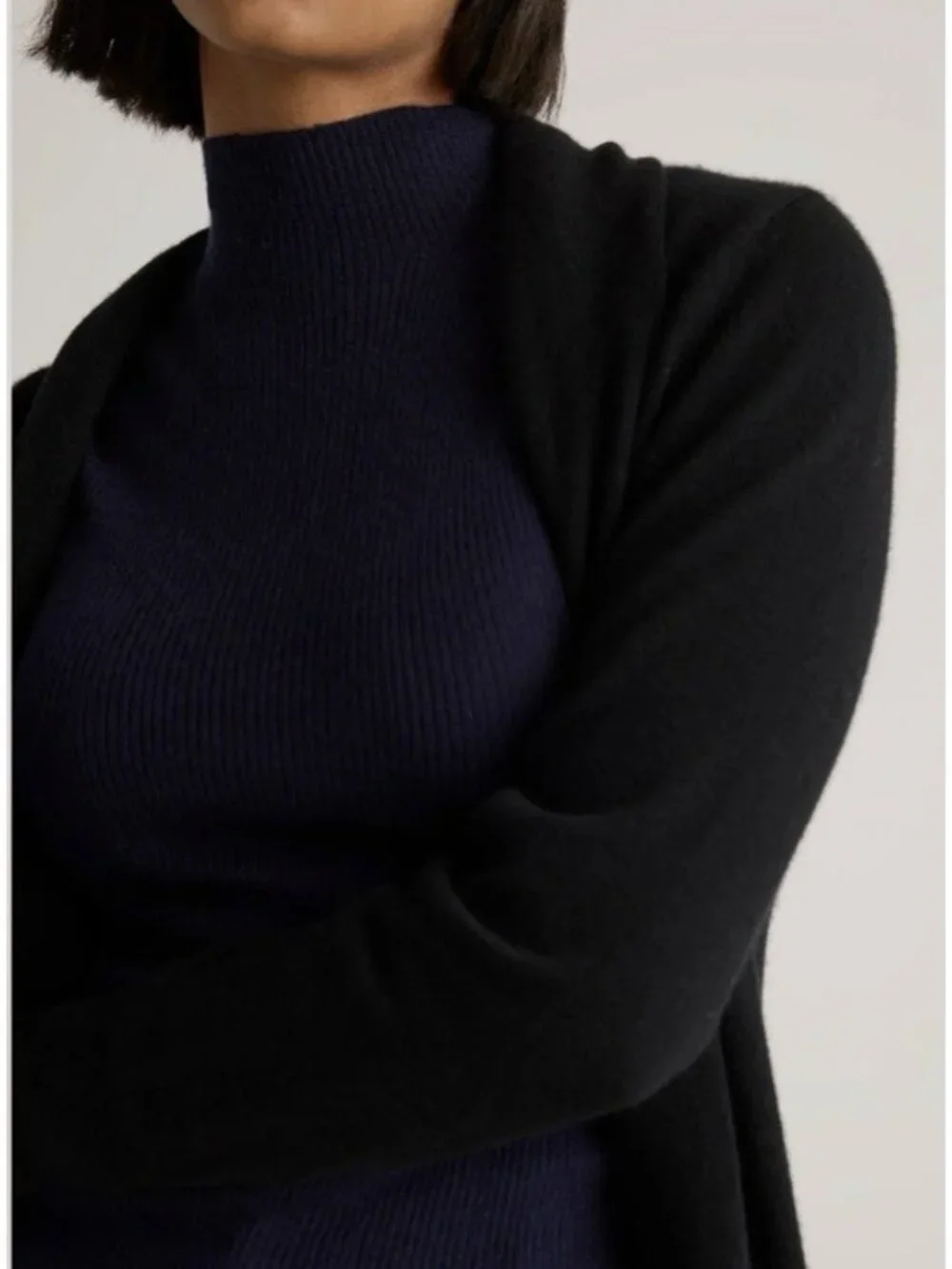 Quince Mongolian Cashmere Duster Cardigan Sweater Black Size M - Picture 3 of 16